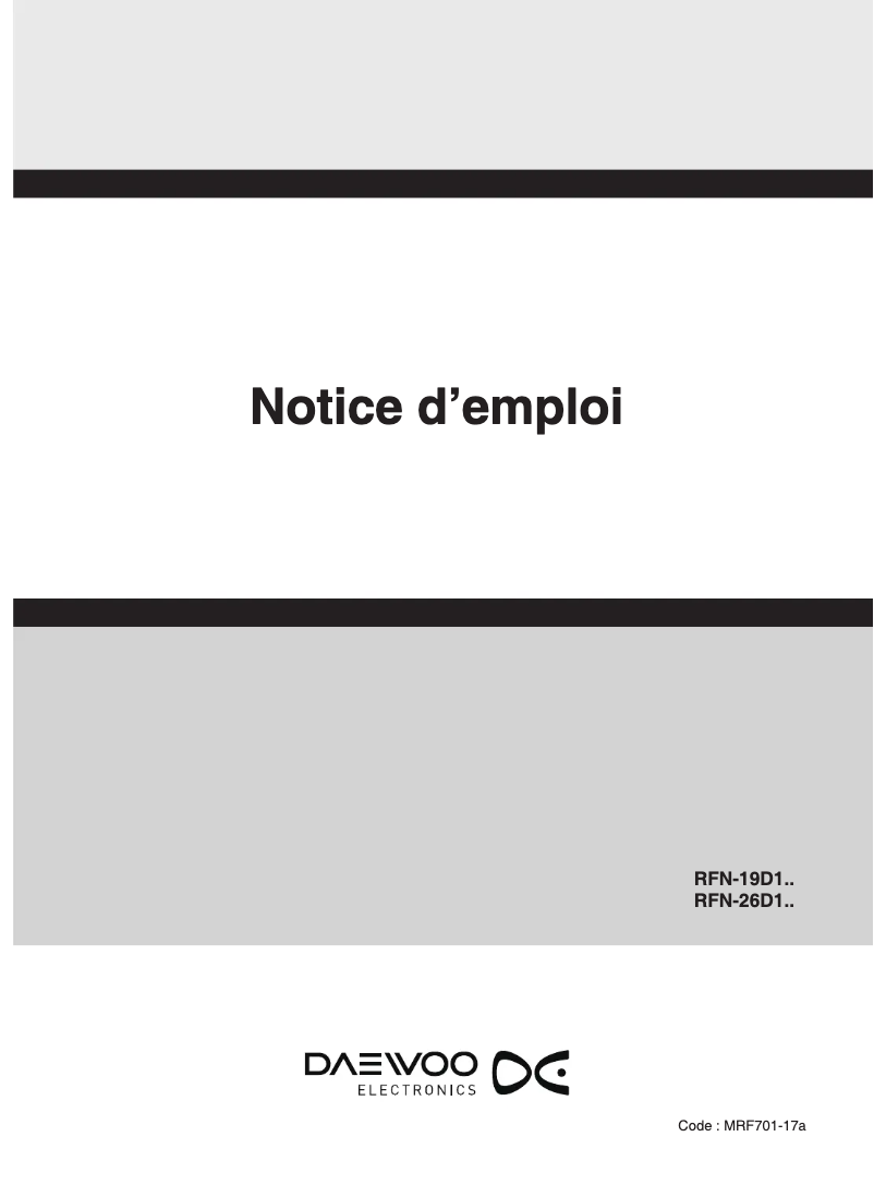 Page 1 de la notice Manuel utilisateur Daewoo RFN-26D1TI