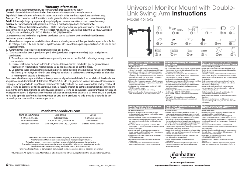 Page 1 de la notice Manuel utilisateur Manhattan 461542