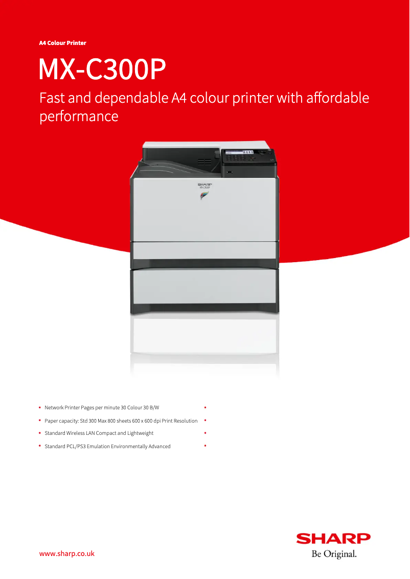 Página 1 del manual Ficha técnica Sharp MX-C300P