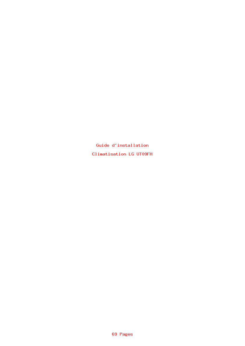 Page 1 de la notice Guide d'installation LG UT09FH