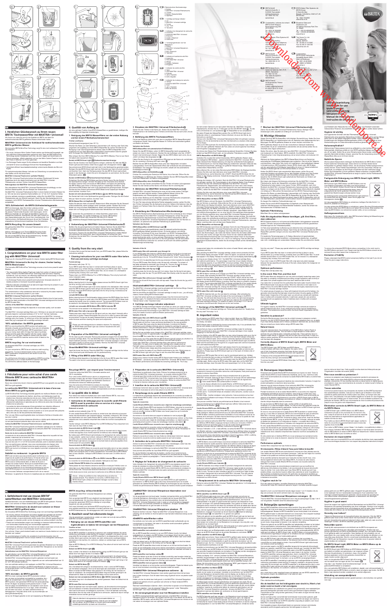 Page 1 de la notice Manuel utilisateur BRITA Fill&Enjoy Marella XL