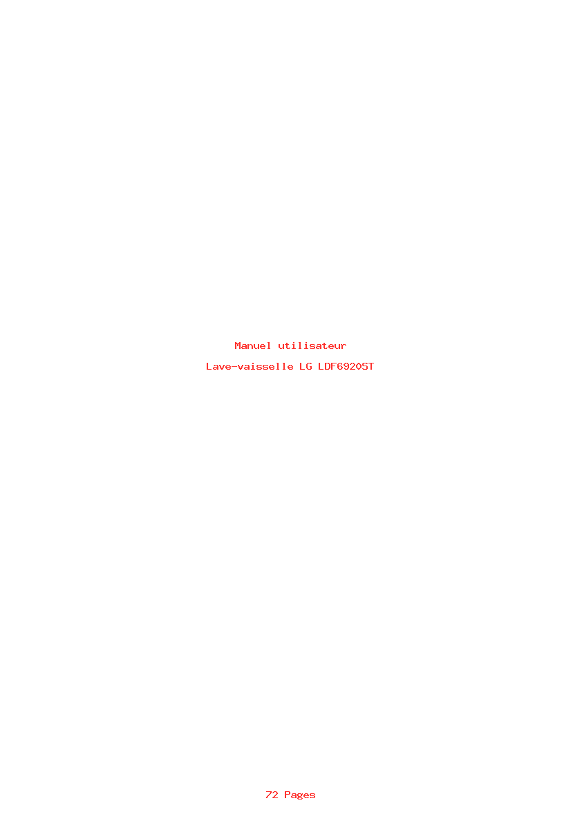 Page 1 de la notice Manuel utilisateur LG LDF6920ST