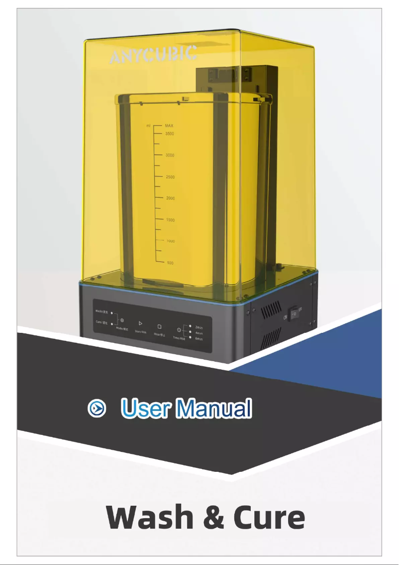 Page 1 of the manual User Manual Anycubic Wash & Cure