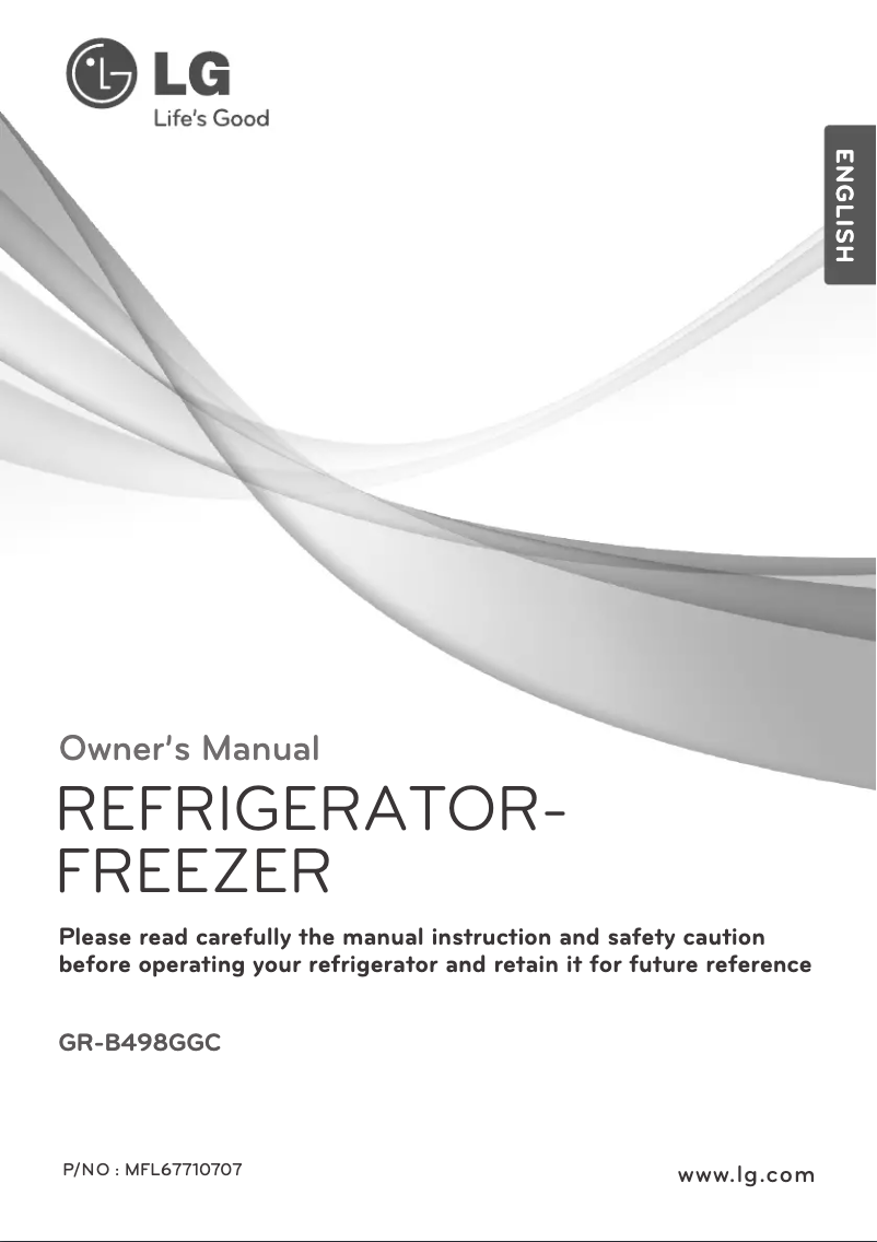 Page 1 de la notice Manuel utilisateur LG GR-B498GGC