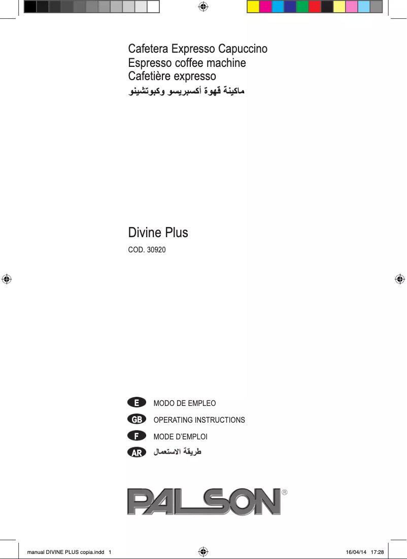 Page 1 of the manual User Manual Palson Divine Plus