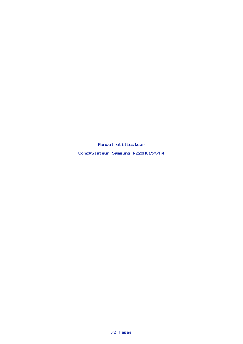 Page 1 de la notice Manuel utilisateur Samsung RZ28H61507FA