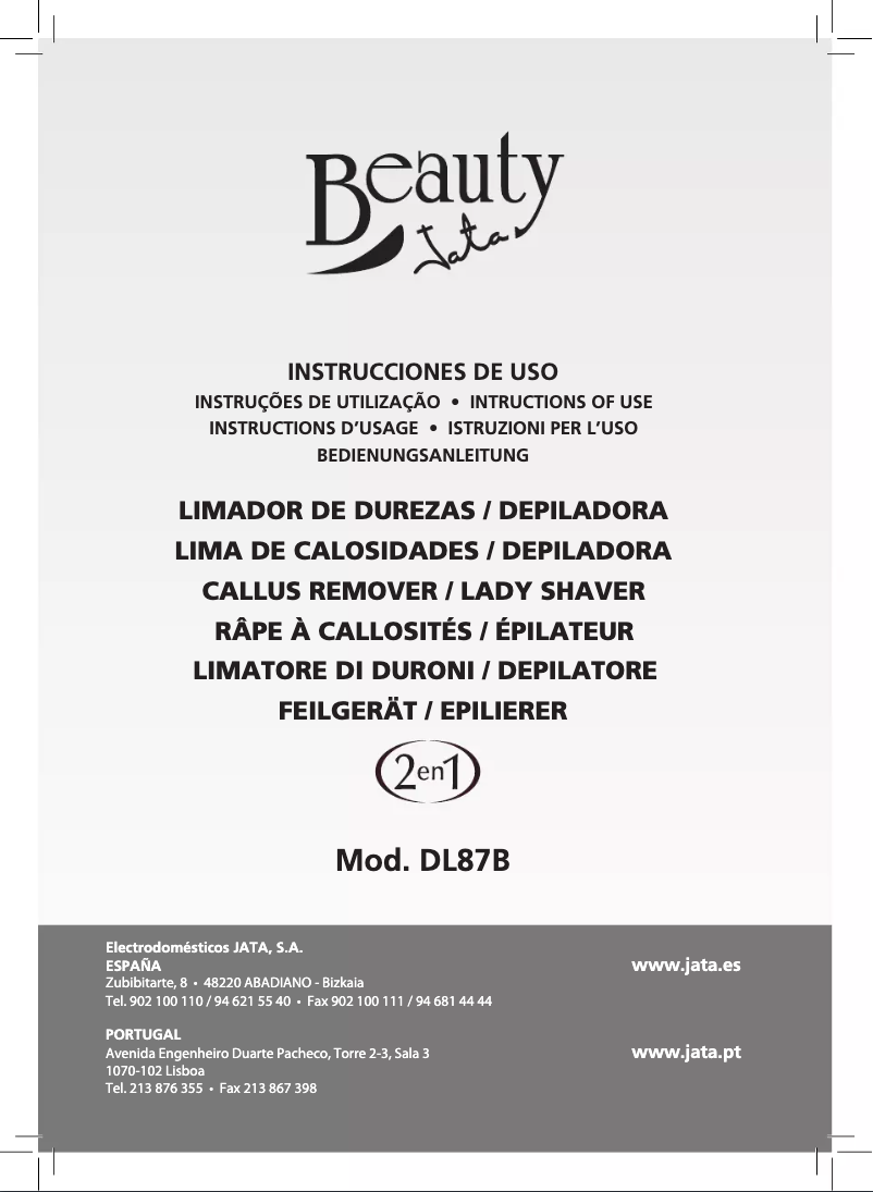 Page 1 de la notice Manuel utilisateur Jata DL87B