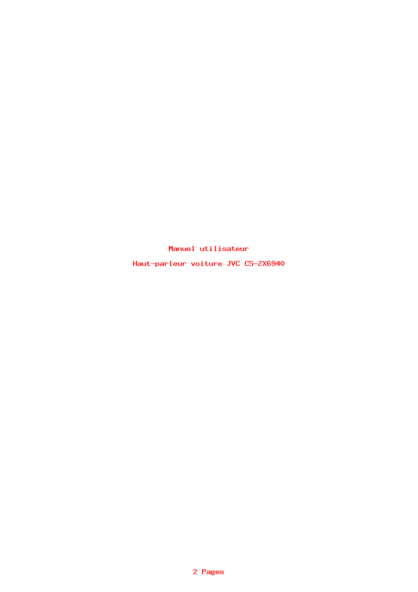 Page 1 de la notice Manuel utilisateur JVC CS-ZX6940