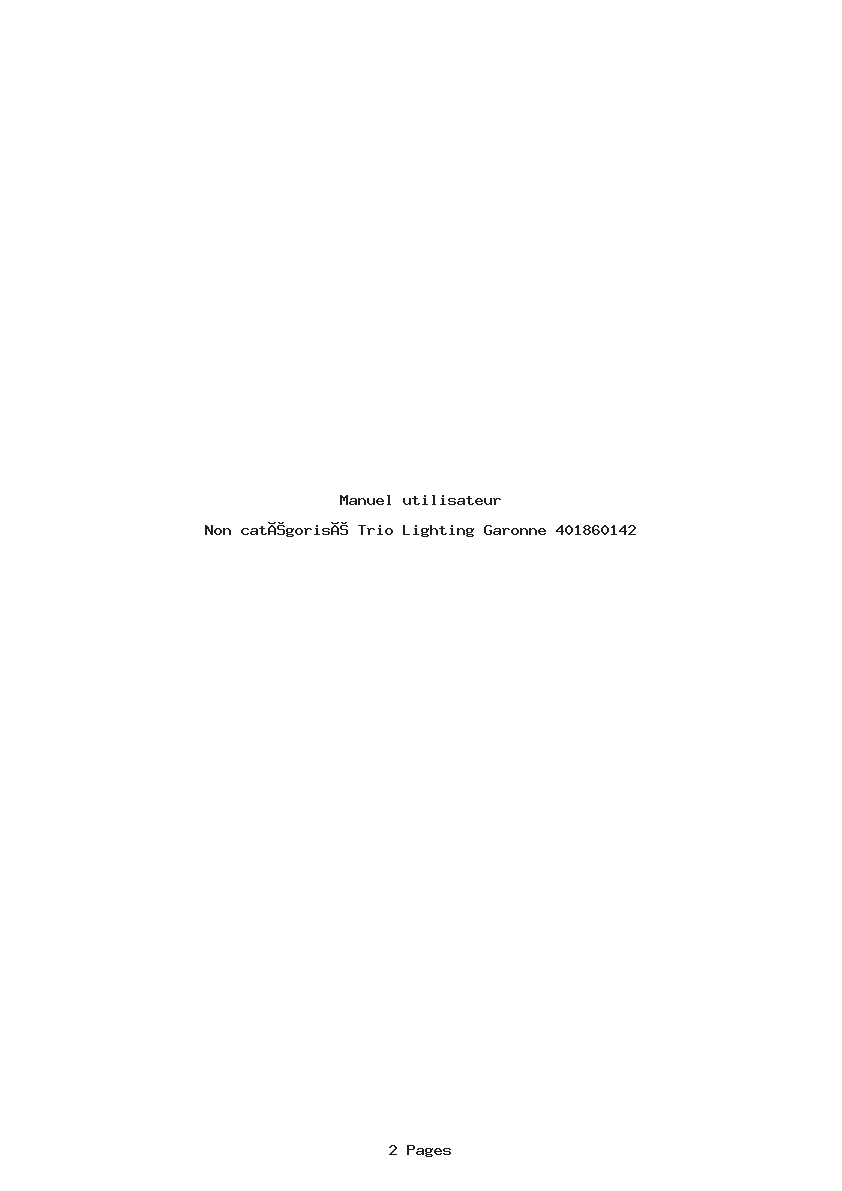 Page 1 de la notice Manuel utilisateur Trio Lighting Garonne 401860142