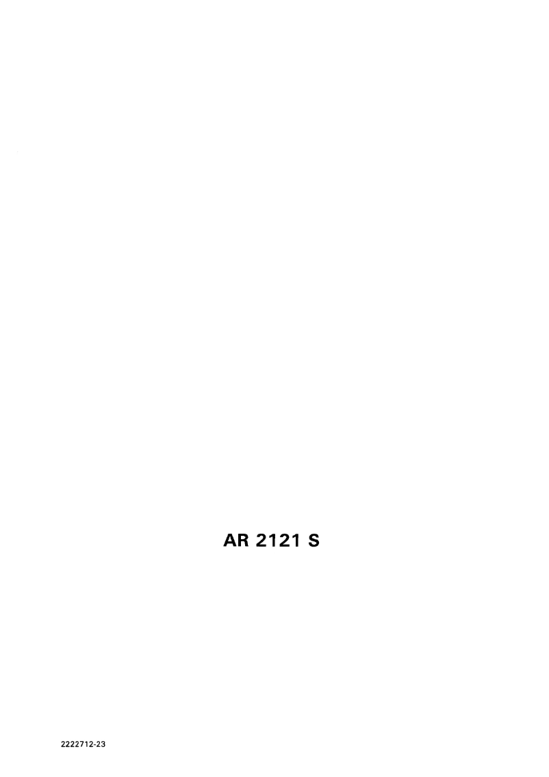 Página 1 del manual Manual de usuario Arthur Martin-Electrolux AR2121S