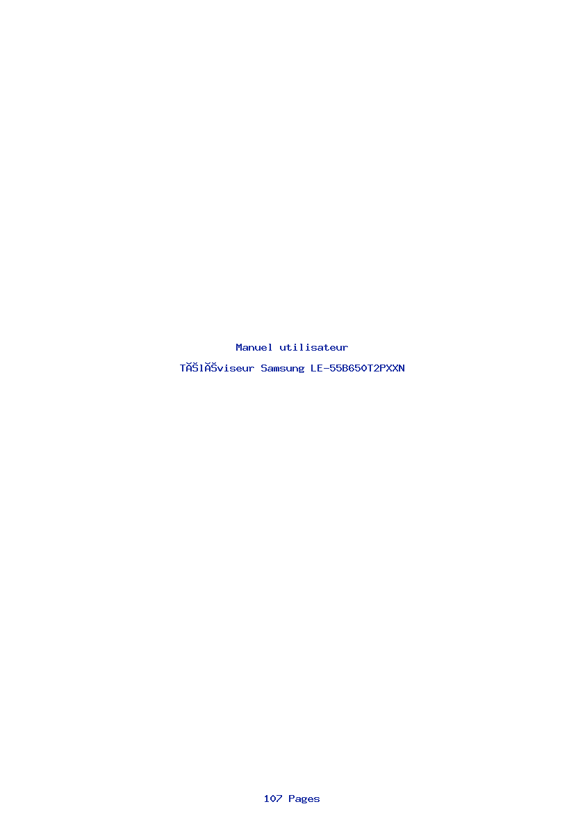 Page 1 de la notice Manuel utilisateur Samsung LE-55B650T2PXXN