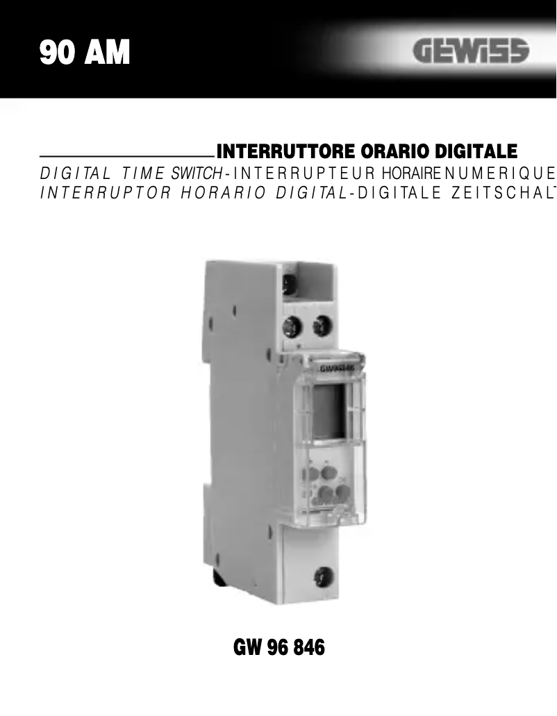 Page 1 de la notice Manuel utilisateur Gewiss GW96846
