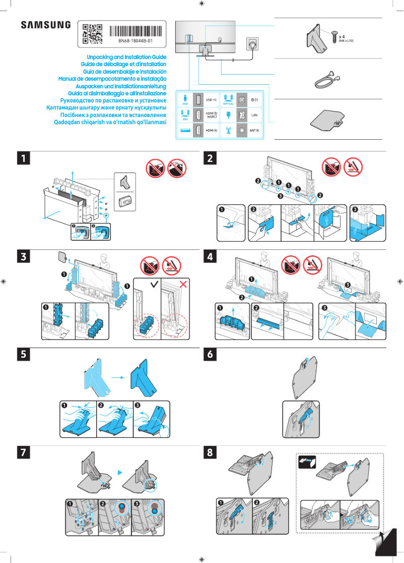 Page 1 de la notice Guide d'installation Samsung QA98QN90DAJ