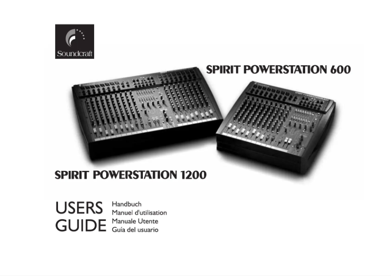 Page 1 de la notice Manuel utilisateur Soundcraft Spirit Powerstation 1200