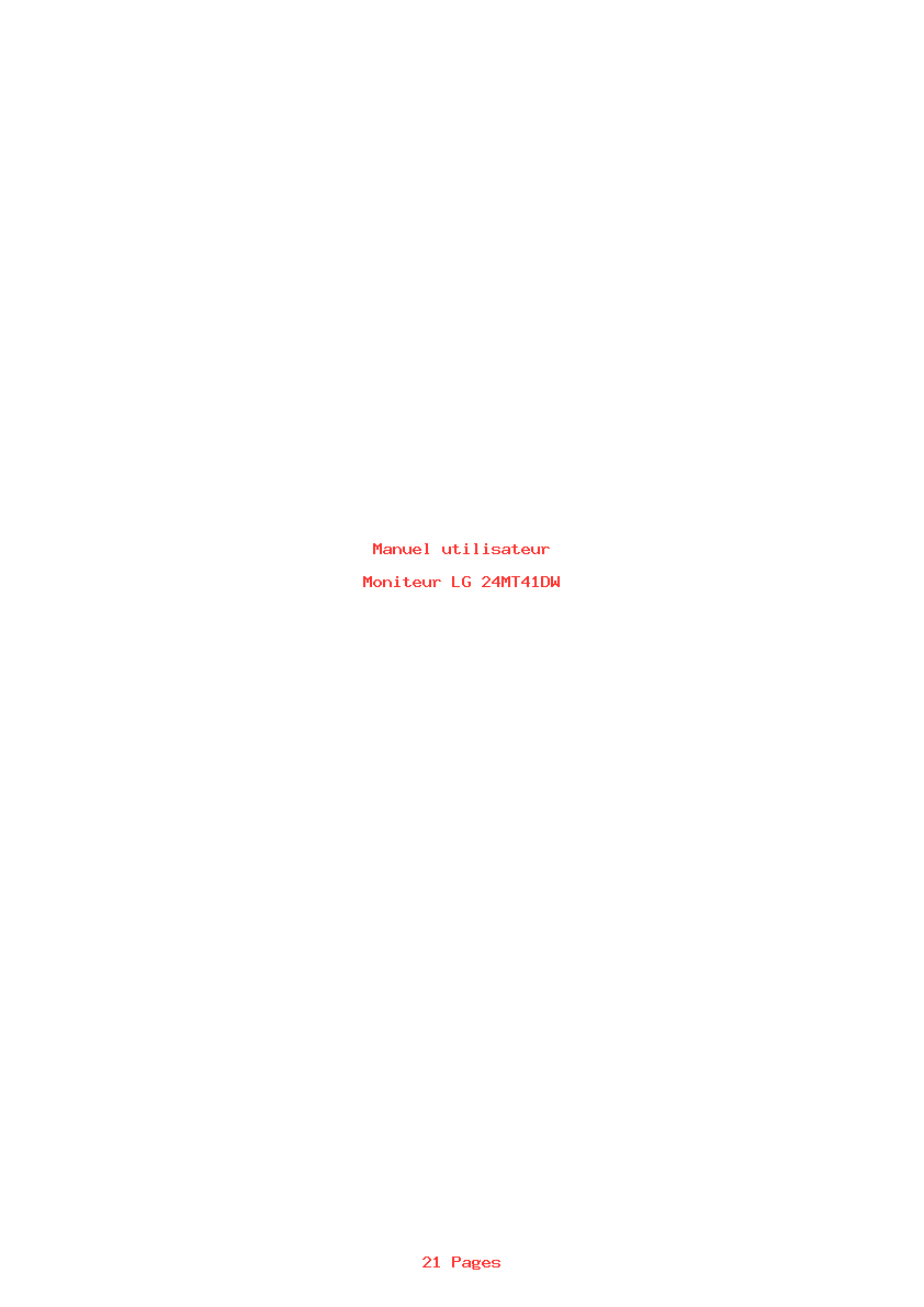 Page 1 de la notice Manuel utilisateur LG 24MT41DW