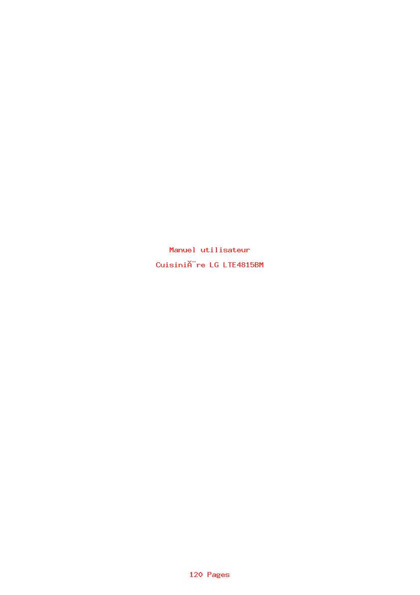 Image de la première page du manuel de l'appareil LTE4815BM