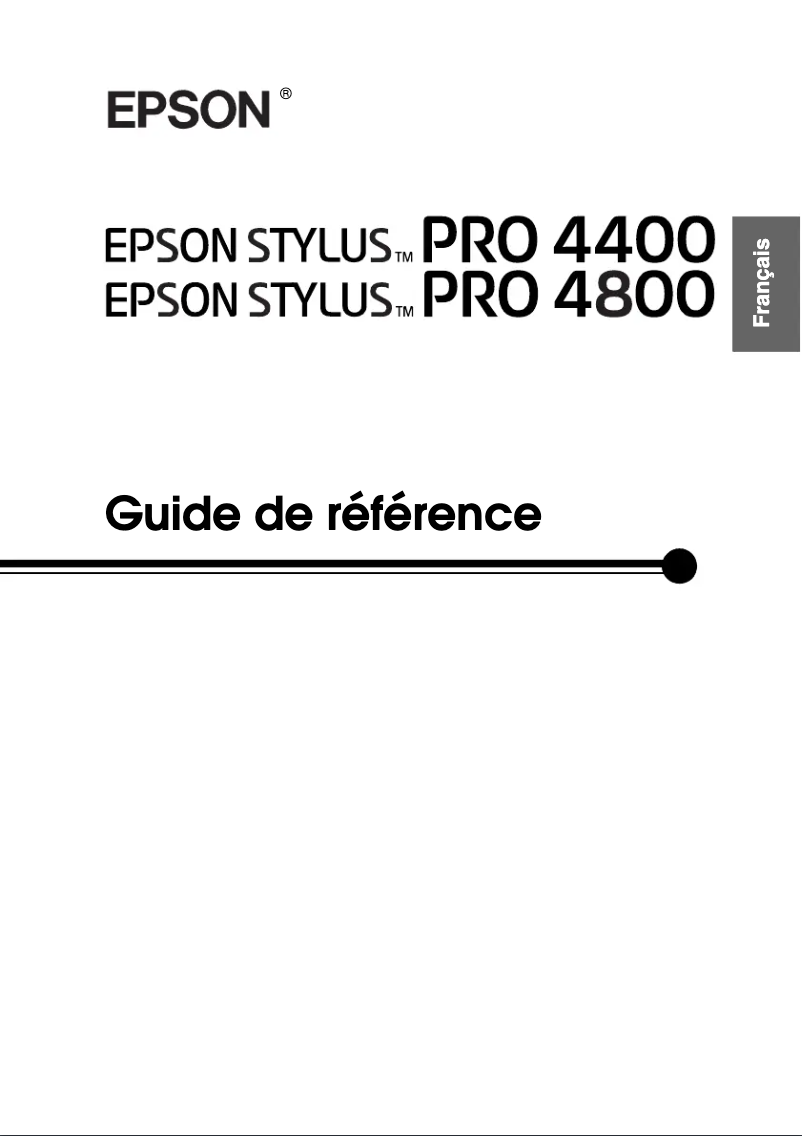 Page 1 de la notice Manuel utilisateur Epson Stylus Pro 4400