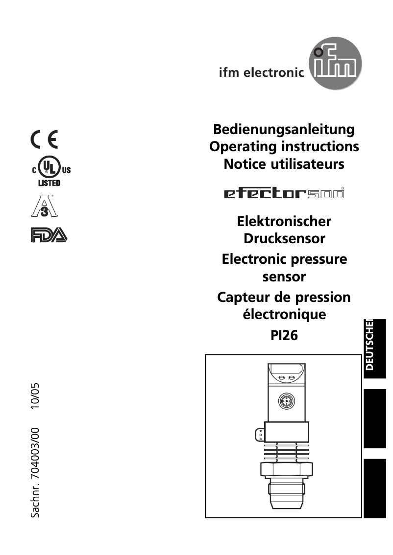 Página 1 del manual Manual de usuario IFM PI2654