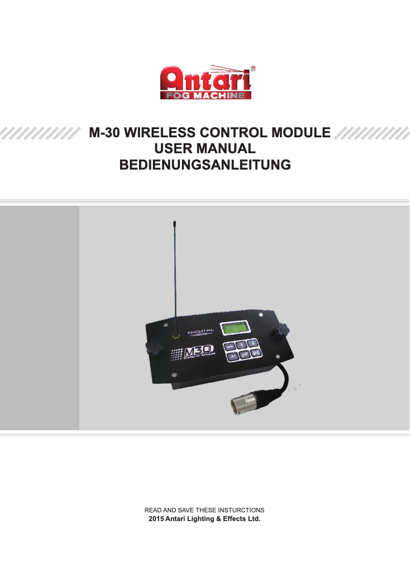 Page 1 de la notice Manuel utilisateur Antari M-30