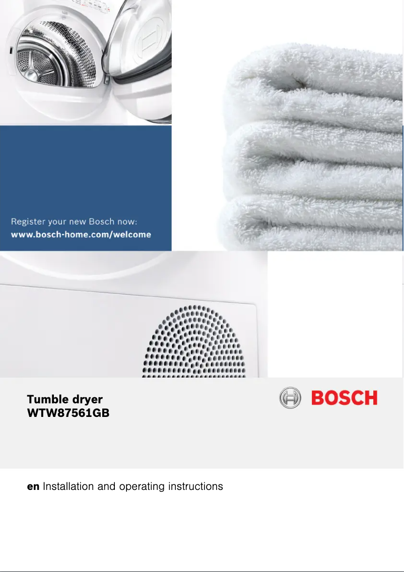 Page 1 de la notice Manuel utilisateur Bosch WTW87561GB