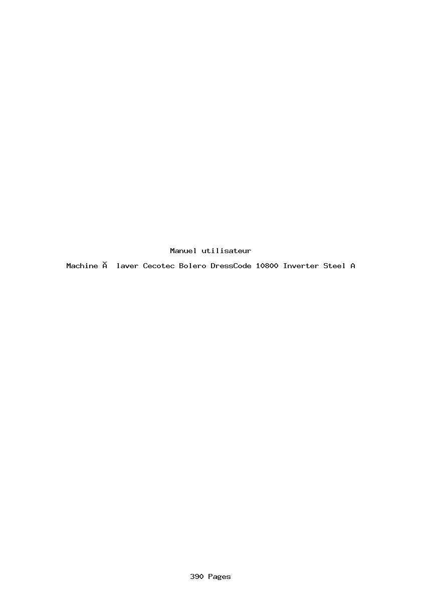 Page 1 de la notice Manuel utilisateur Cecotec Bolero DressCode 10800 Inverter Steel A