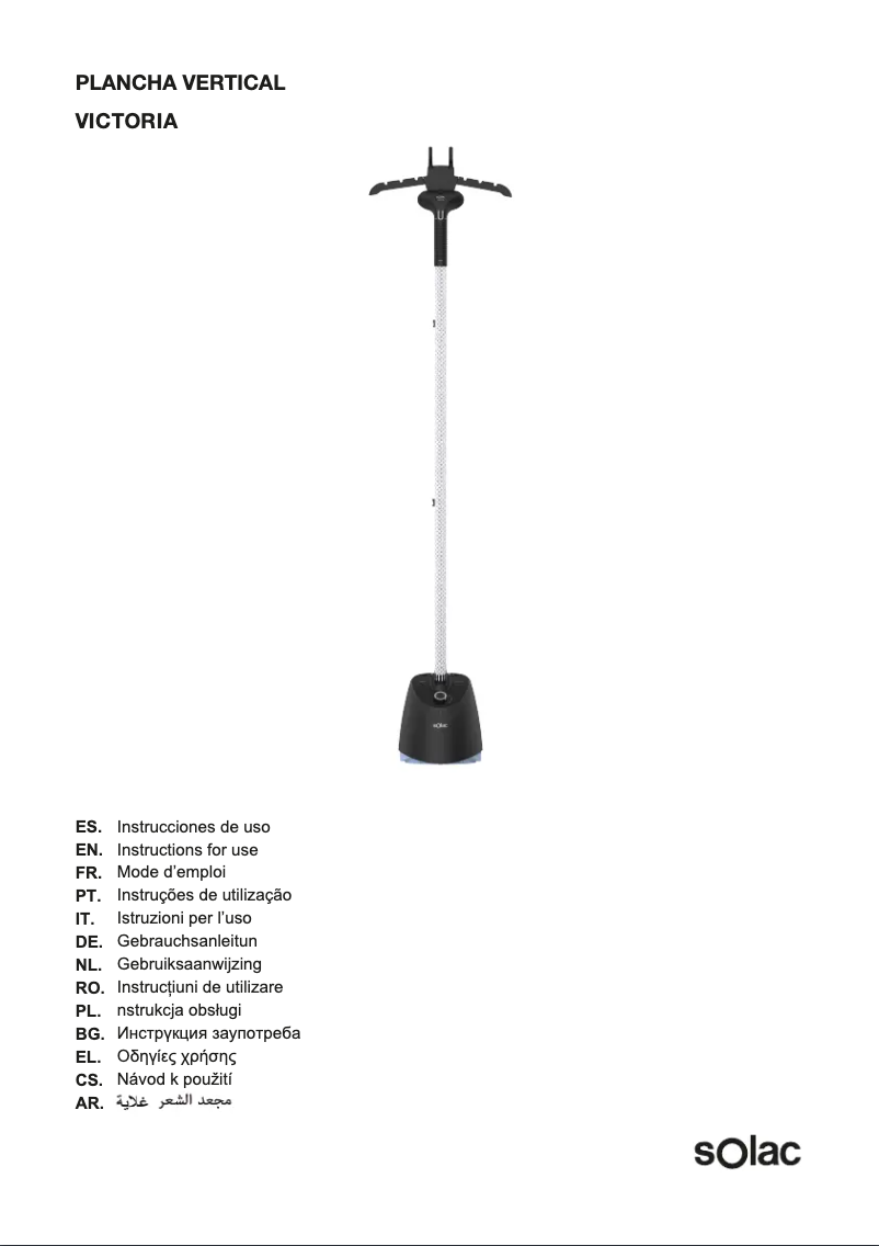 Page 1 de la notice Manuel utilisateur Solac Victoria PC1505