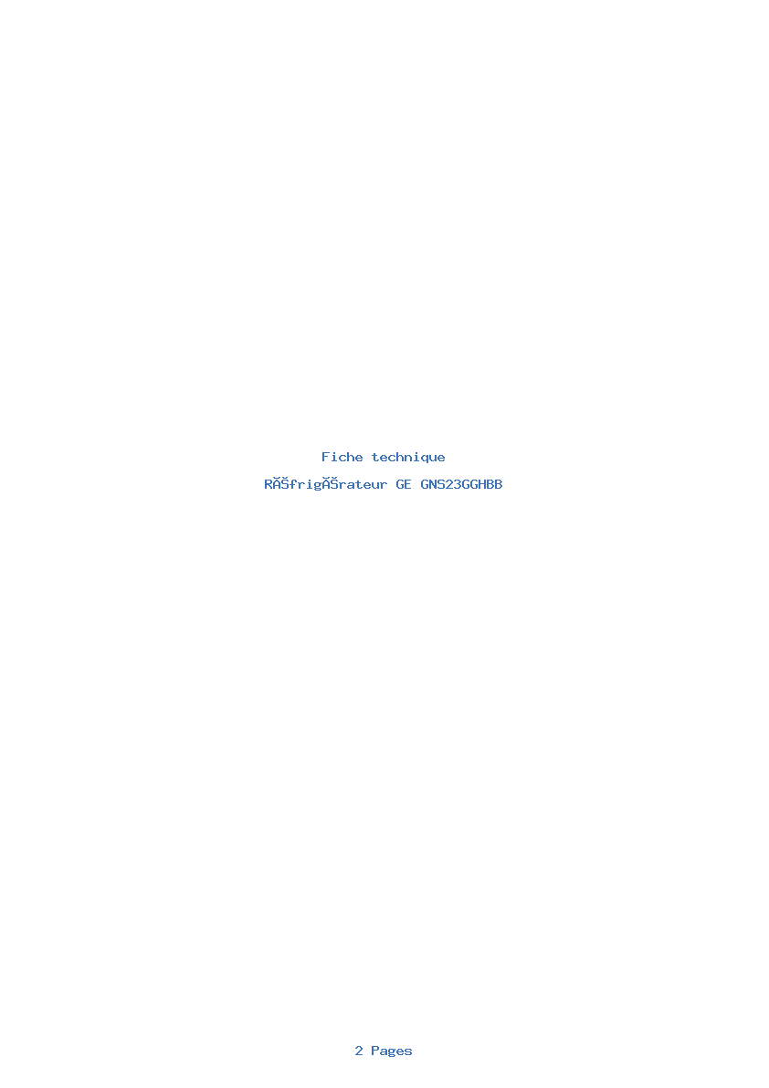 Image de la première page du manuel de l'appareil GNS23GGHBB
