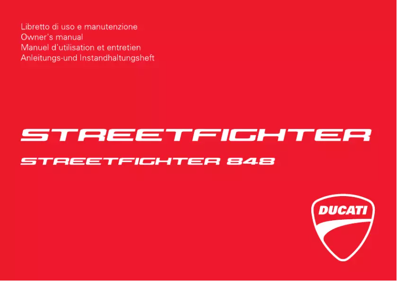 Página 1 del manual Manual de usuario Ducati Streetfighter S (2012)