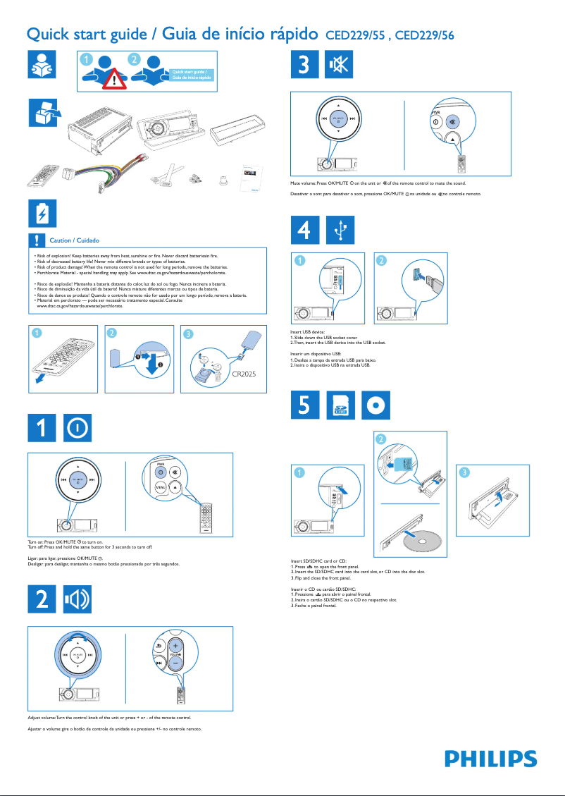 Página 1 del manual Guía de inicio rápido Philips CarStudio CED229