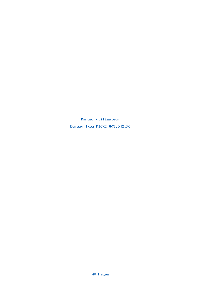 Page 1 de la notice Manuel utilisateur Ikea MICKE 803.542.76
