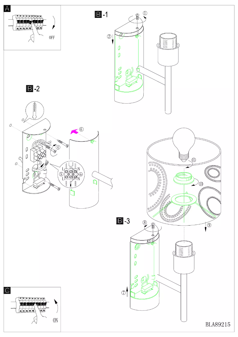 Page 1 de la notice Manuel utilisateur Eglo Indo