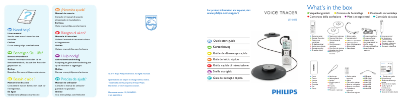 Page n°1 - Manuel utilisateur Philips Voice Tracer LFH0898