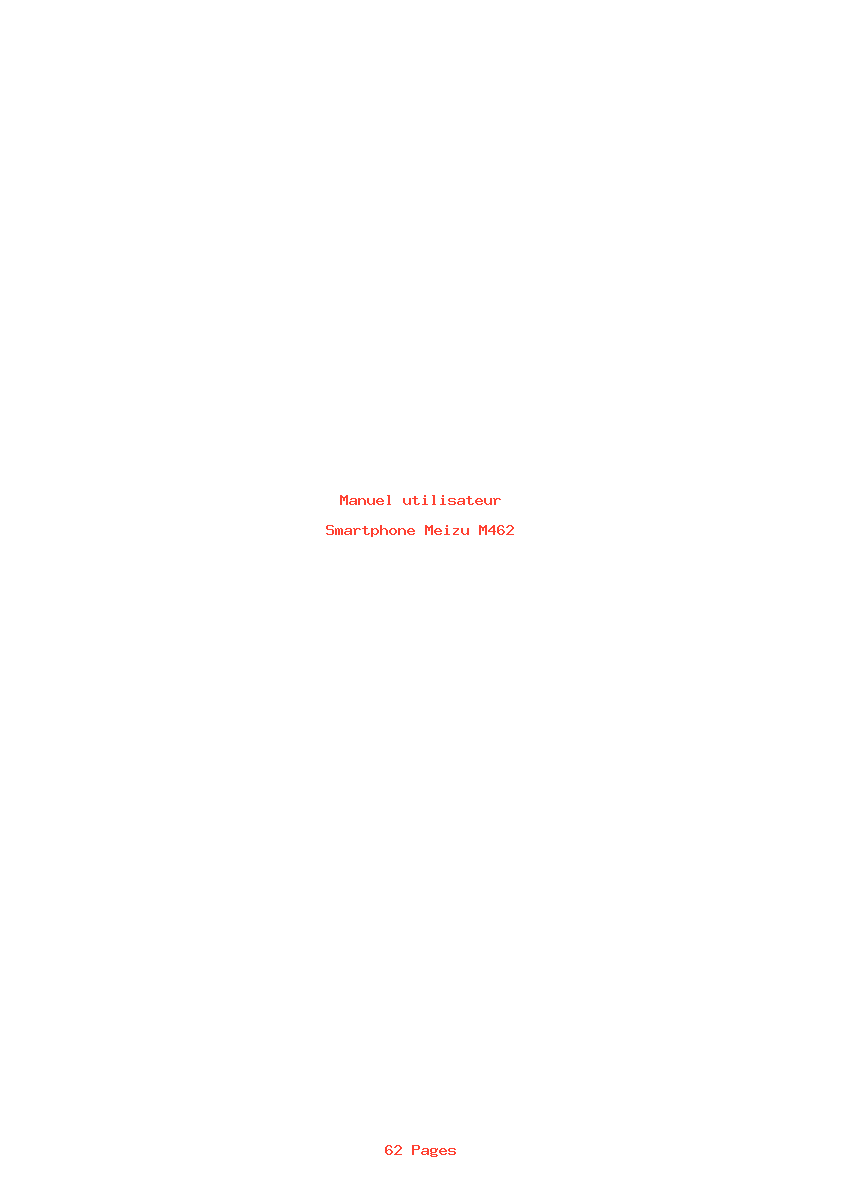 Page 1 de la notice Manuel utilisateur Meizu M462
