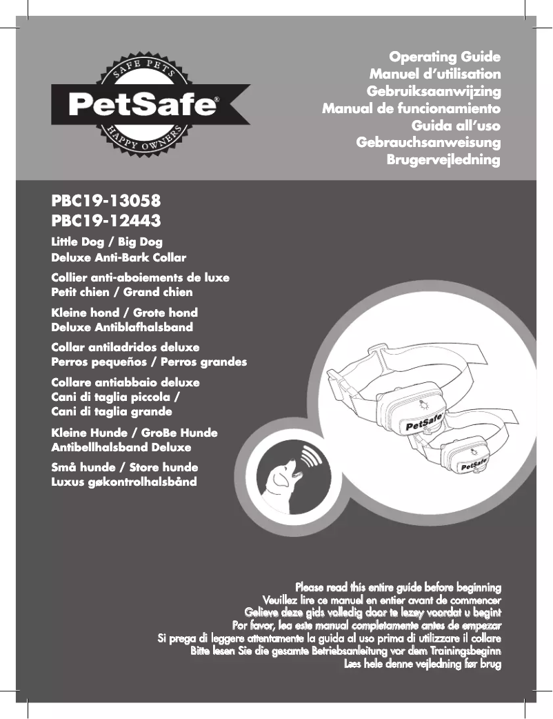 Page 1 de la notice Manuel utilisateur PetSafe Deluxe Bark Control PBC19-13058