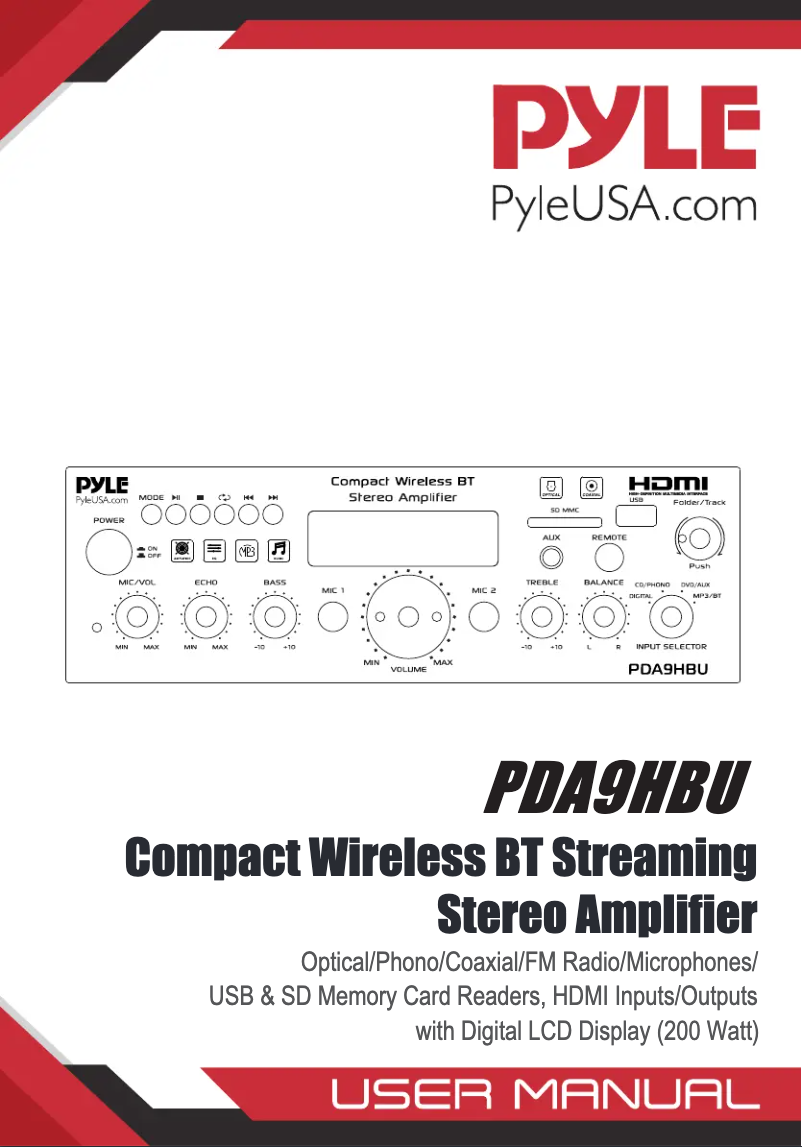 Página 1 del manual Manual de usuario Pyle PDA9HBU