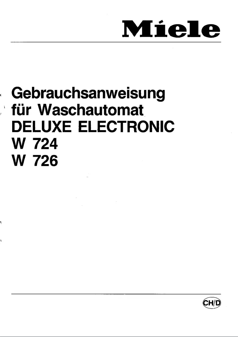 Page 1 de la notice Manuel utilisateur Miele Deluxe Electronic W724