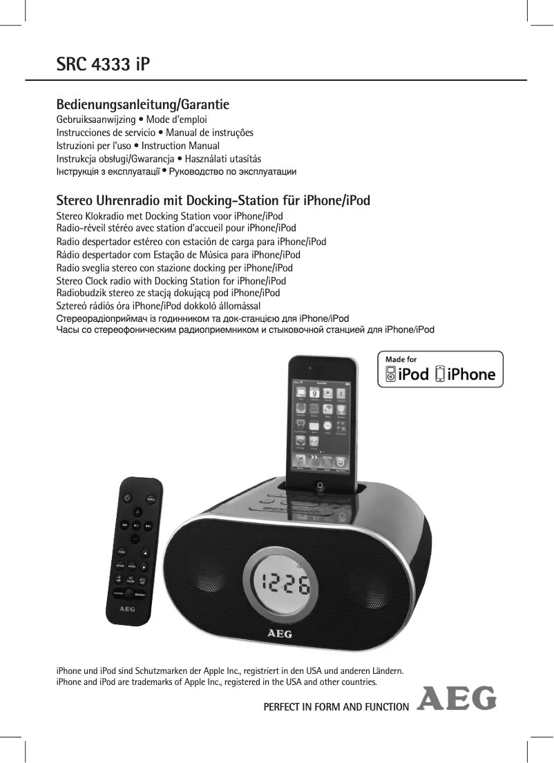 Página 1 del manual Manual de usuario AEG SRC 4333 IP