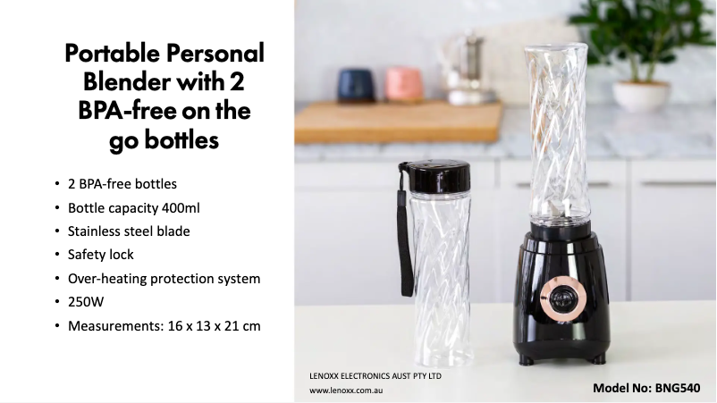 Page 1 de la notice Fiche technique Healthy Choice BNG540