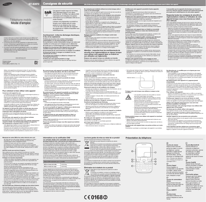 Page 1 de la notice Manuel utilisateur Samsung Chat 357 Duos