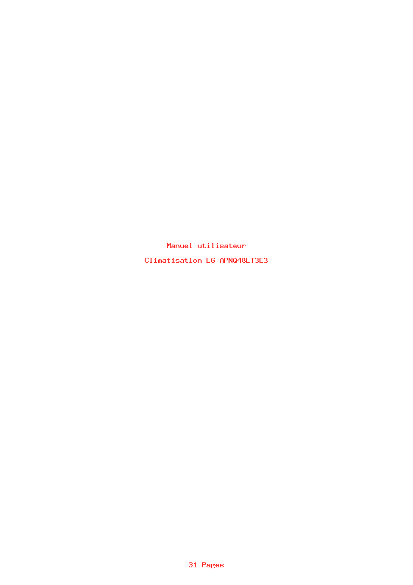 Page 1 de la notice Manuel utilisateur LG APNQ48LT3E3