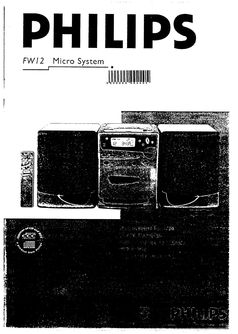 Page 1 de la notice Manuel utilisateur Philips FW12