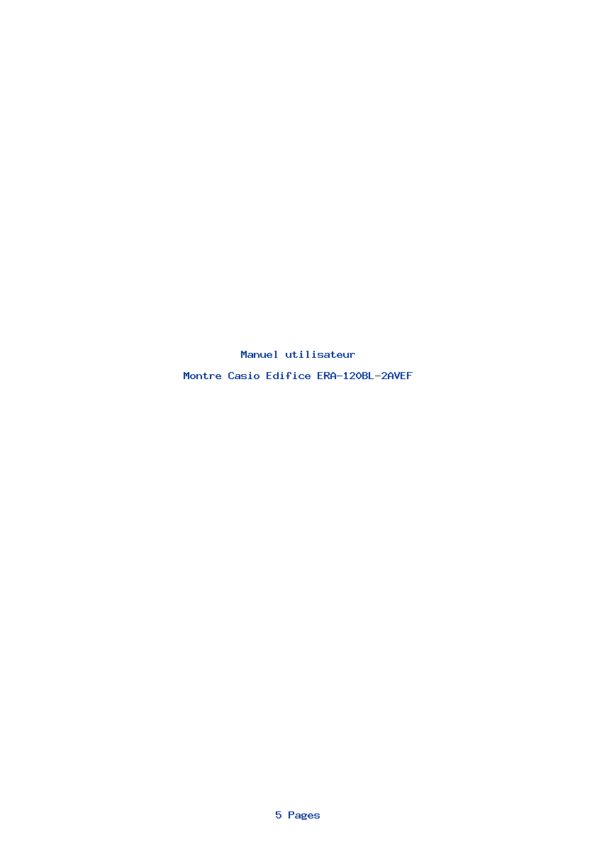 Page 1 de la notice Manuel utilisateur Casio Edifice ERA-120BL-2AVEF