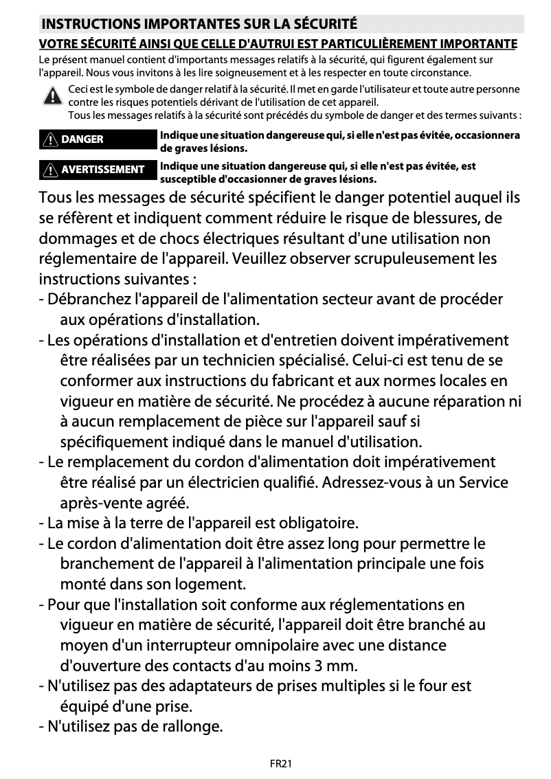 Page 1 de la notice Manuel utilisateur Whirlpool AKZM 769/NB