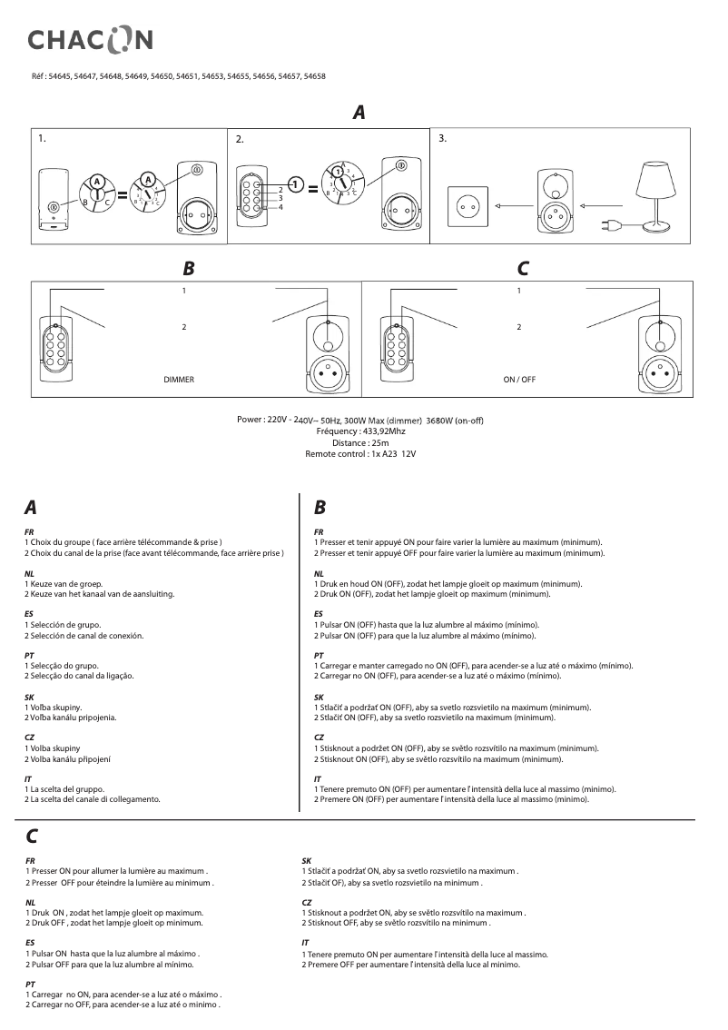 Página 1 del manual Manual de usuario Chacon 54655