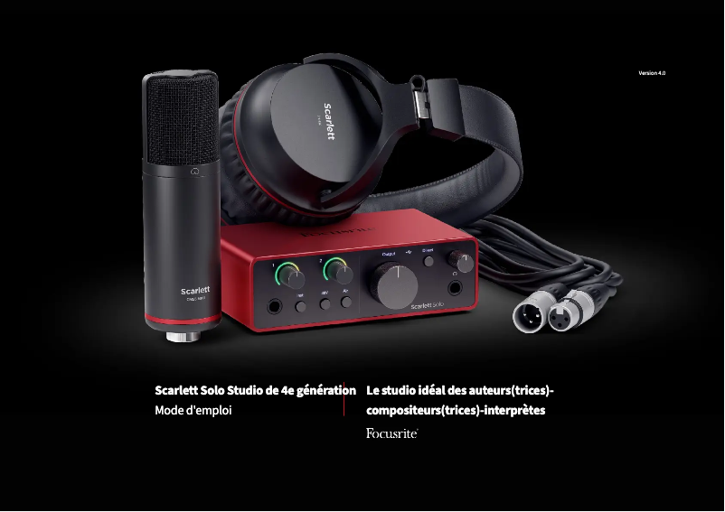 Página 1 del manual Manual de usuario Focusrite Scarlett Solo 4th Gen Studio Pack