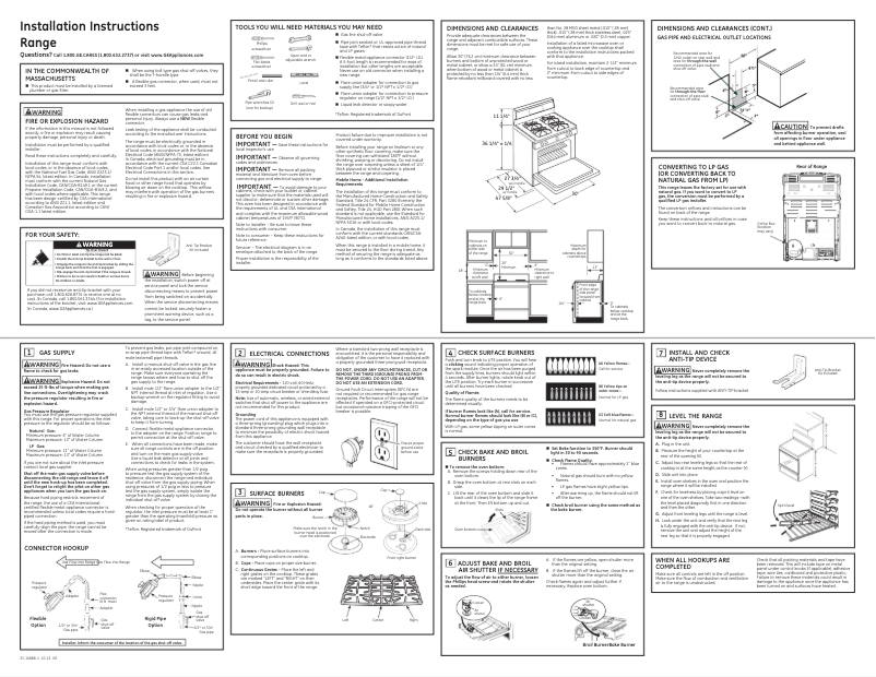 Page 1 of the manual Installation Guide GE Profile PGB940DEFWW