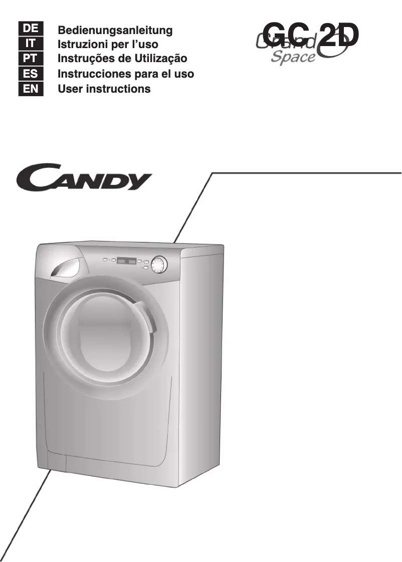 Page 1 of the manual User Manual Candy GS 1482D3/1-S