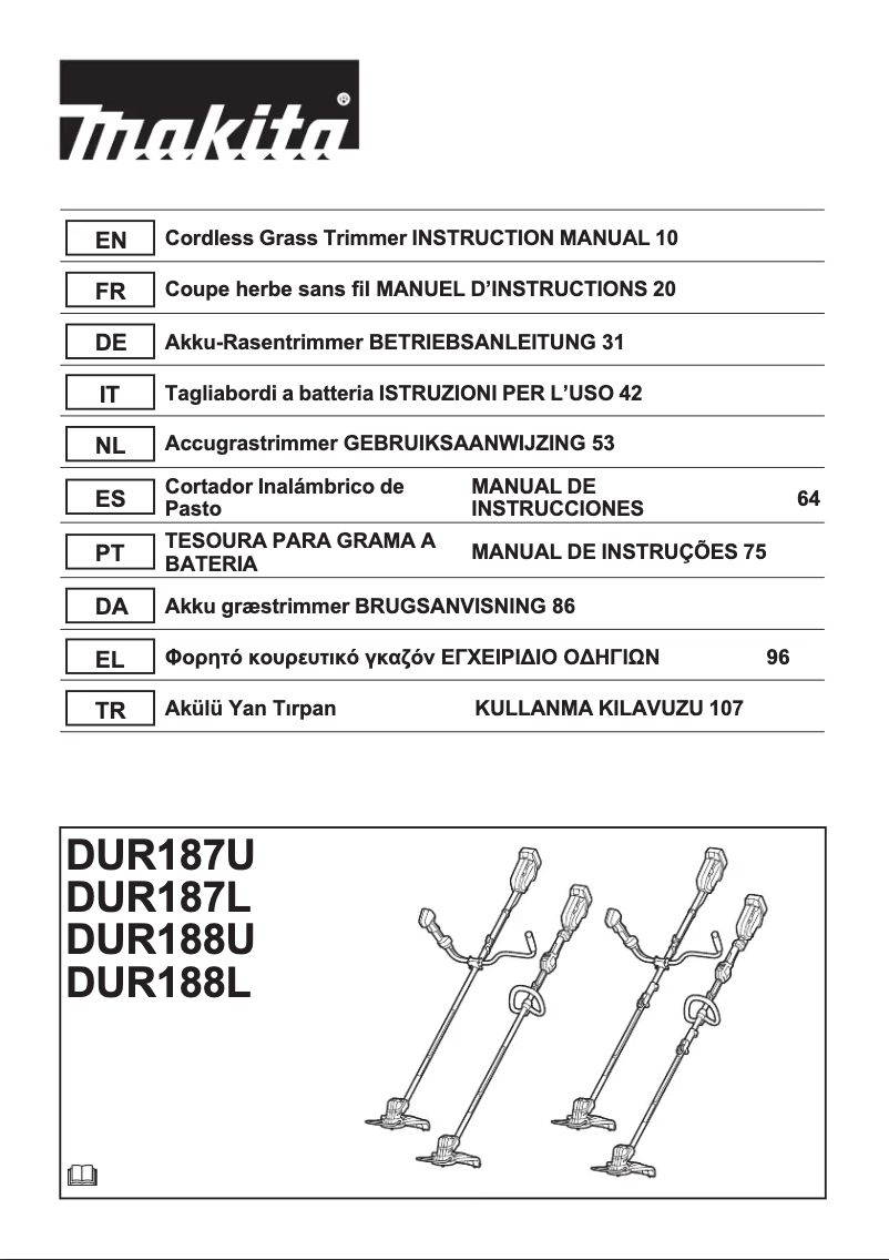 Page 1 de la notice Manuel utilisateur Makita DUR187L