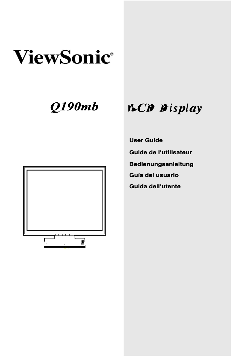 Página 1 del manual Manual de usuario Viewsonic Optiquest Q190mb