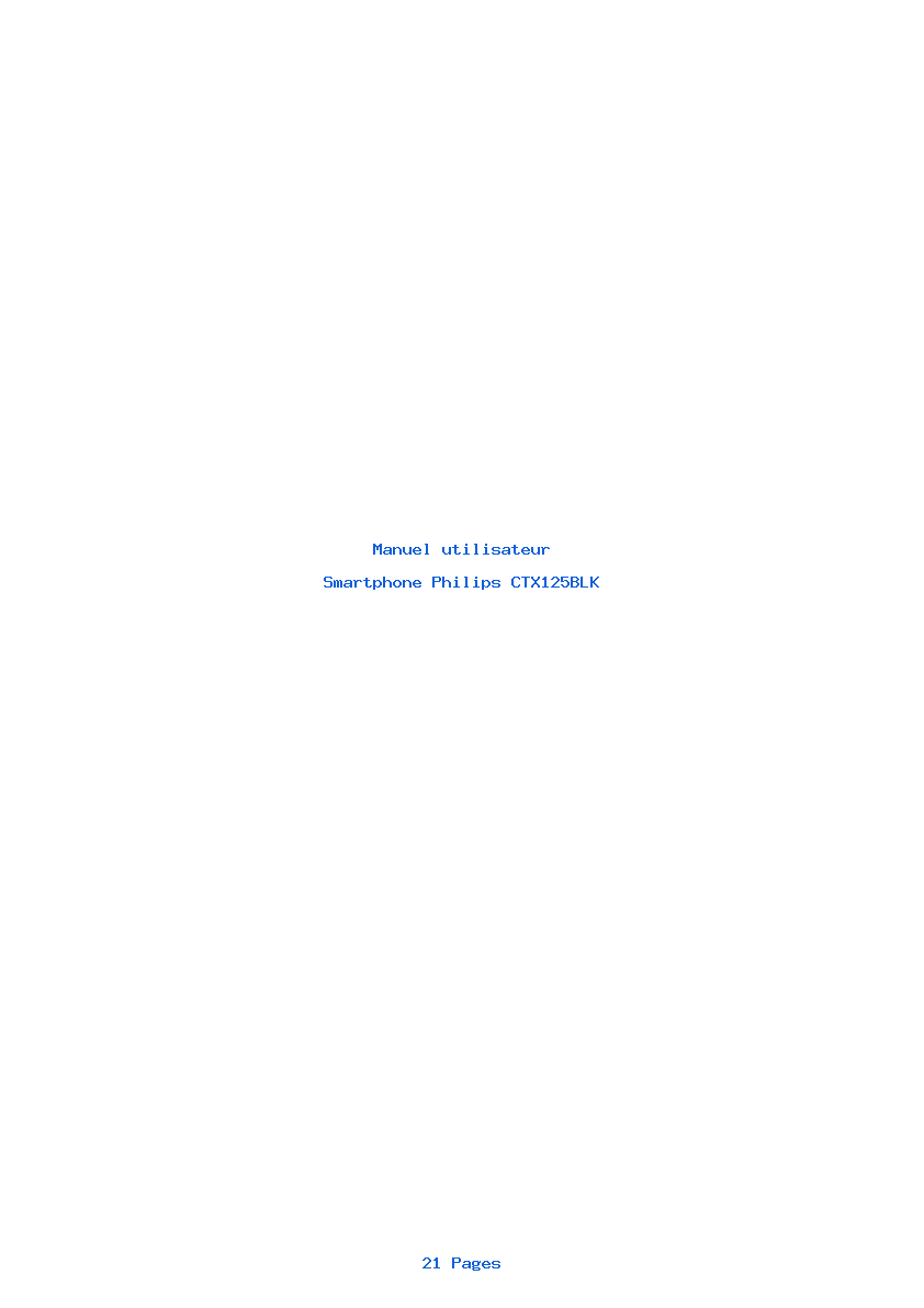 Page 1 de la notice Manuel utilisateur Philips CTX125BLK